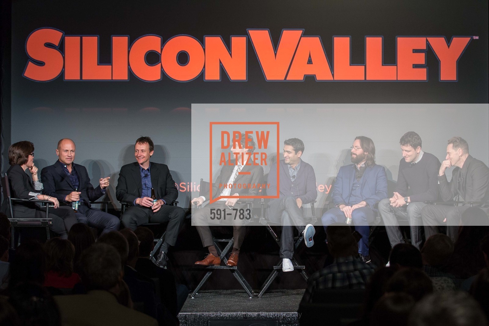 Kara Swisher, Mike Judge, Alec Berg, Thomas Middleditch, Kumail Nanjiani, Martin Starr, Zach Woods, Matt Ross, HBO'S SILICON VALLEY San Francisco Screening, US, April 9th, 2015,Drew Altizer, Drew Altizer Photography, full-service agency, private events, San Francisco photographer, photographer california