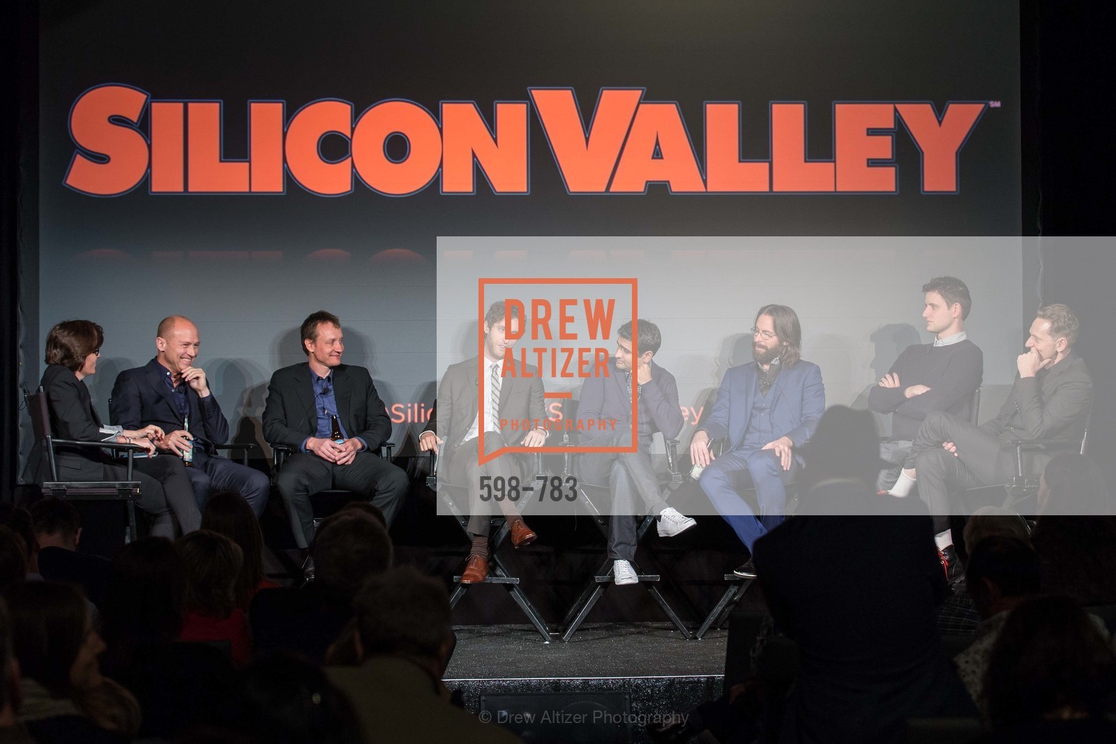 Kara Swisher, Mike Judge, Alec Berg, Thomas Middleditch, Kumail Nanjiani, Martin Starr, Zach Woods, Matt Ross, HBO'S SILICON VALLEY San Francisco Screening, US, April 9th, 2015,Drew Altizer, Drew Altizer Photography, full-service agency, private events, San Francisco photographer, photographer california