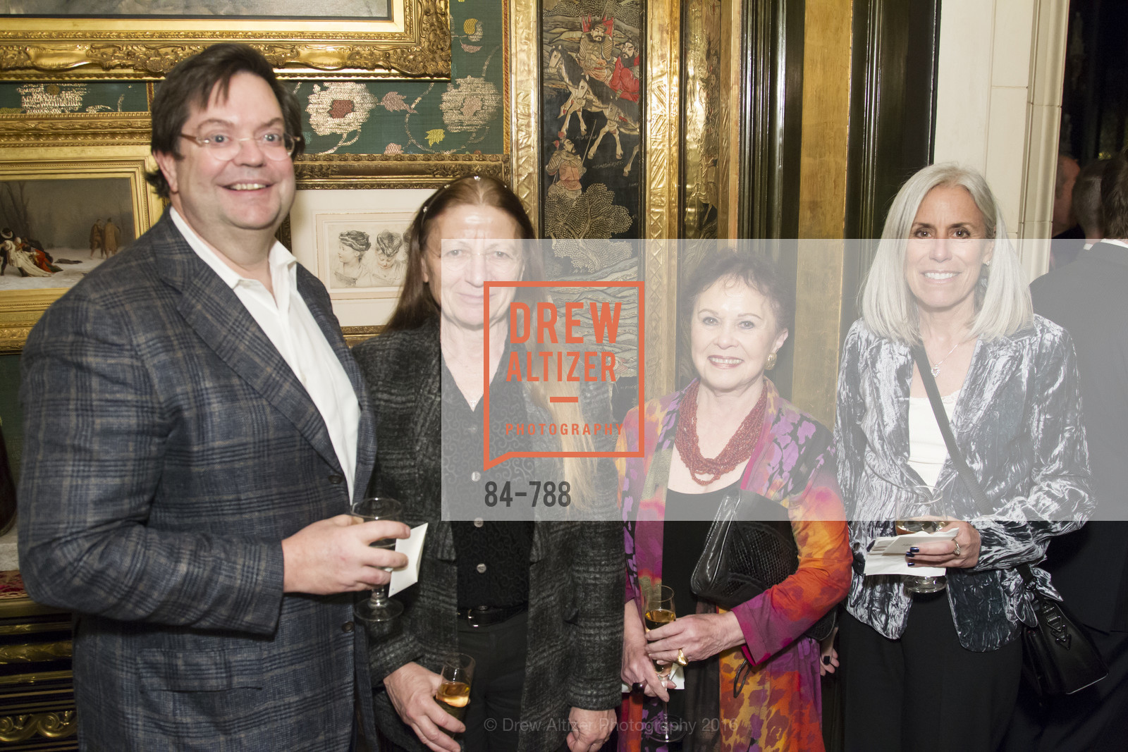 David Low, Dominique Lahaussois, Donna Williams, Karen Nelson, Reception for the Philharmonia Baroque Orchestra, Private Residence. 2525 Van Ness St, February 2nd, 2016, Photo #84-788 David Low, Dominique Lahaussois, Donna Williams, Karen Nelson, Photo #84-788