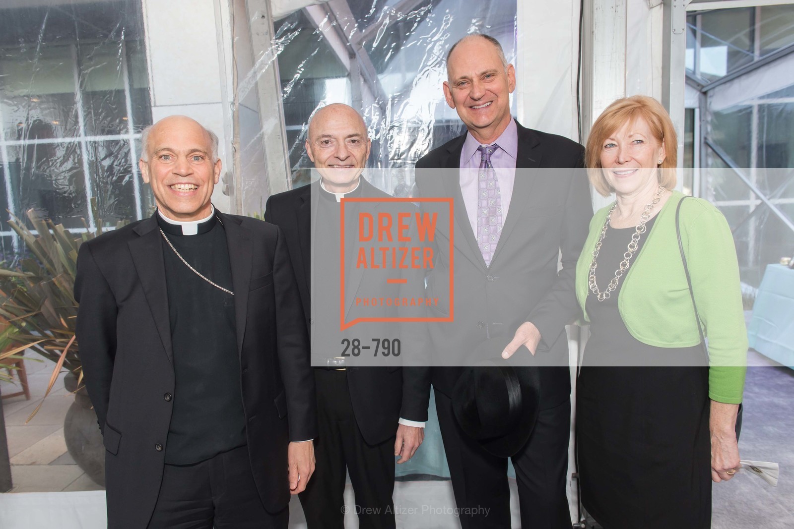 Archbishop Salvatore Cordileone, Msgr. James Tarantino, Jim LaRocca, Pat Larocca, Post War and Contemporary Preview at HEDGE GALLERY, US, April 16th, 2015,Drew Altizer, Drew Altizer Photography, full-service agency, private events, San Francisco photographer, photographer california