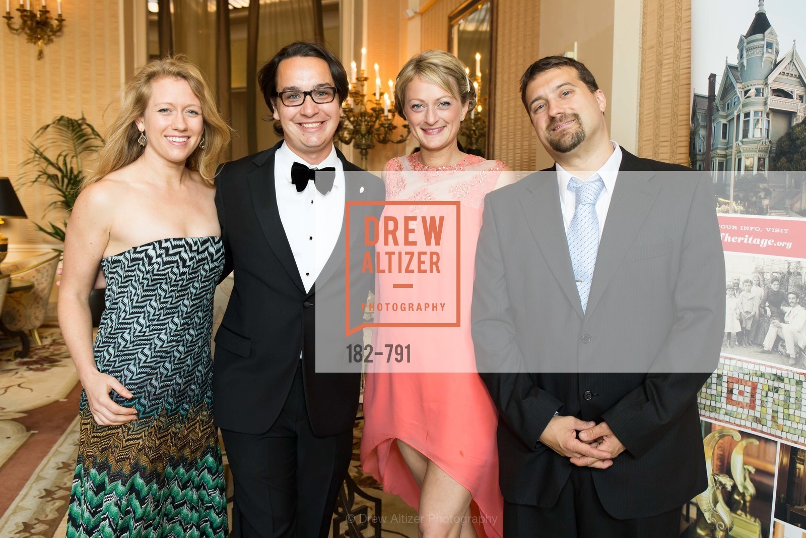 Kristina Nugent, Christopher Wiseman, Holly Goodin, John Adams, SAN FRANCISCO HERITAGE Soiree 2015, US, April 19th, 2015, Photo #182-791 Kristina Nugent, Christopher Wiseman, Holly Goodin, John Adams, Photo #182-791