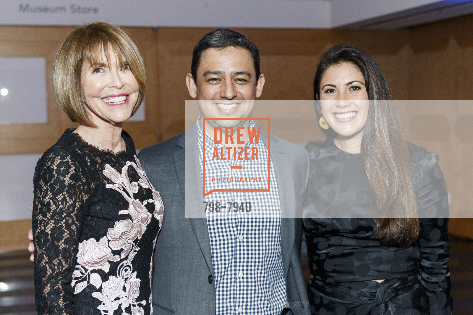 Nancy Forster, Jack Souders, Denise Merica, SFMOMA Director's Circle Dinner 2018, SFMOMA, March 14th, 2018, Photo #798-7940 Nancy Forster, Jack Souders, Denise Merica, Photo #798-7940