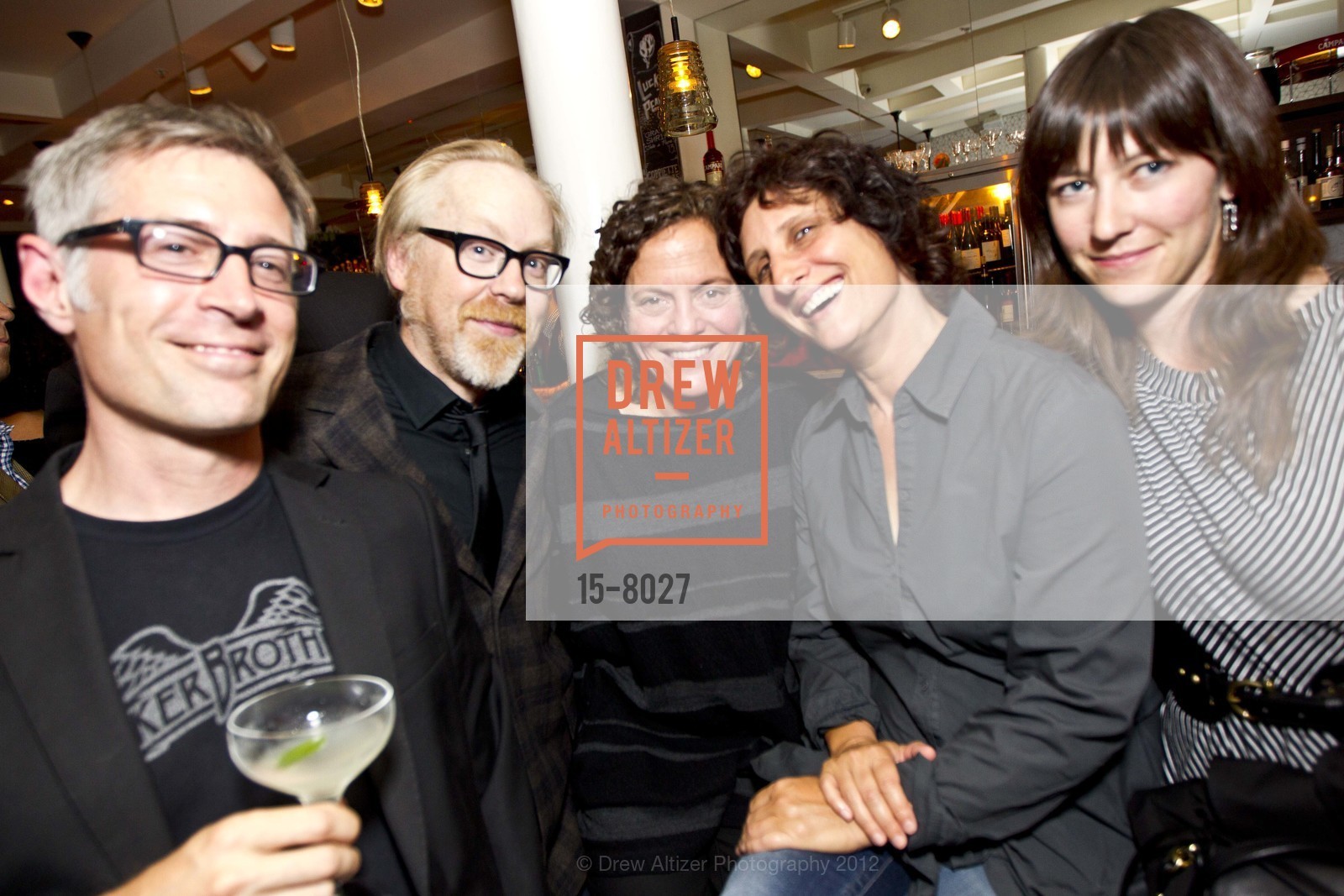 Stephen Smith, Adam Savage, Tracy DesJardins, Jennifer Roy, Jessica Benner, LUCKY PEACH Issue 4 Release Party at Locanda, US, July 18th, 2012, Photo #15-8027 Stephen Smith, Adam Savage, Tracy DesJardins, Jennifer Roy, Jessica Benner, Photo #15-8027