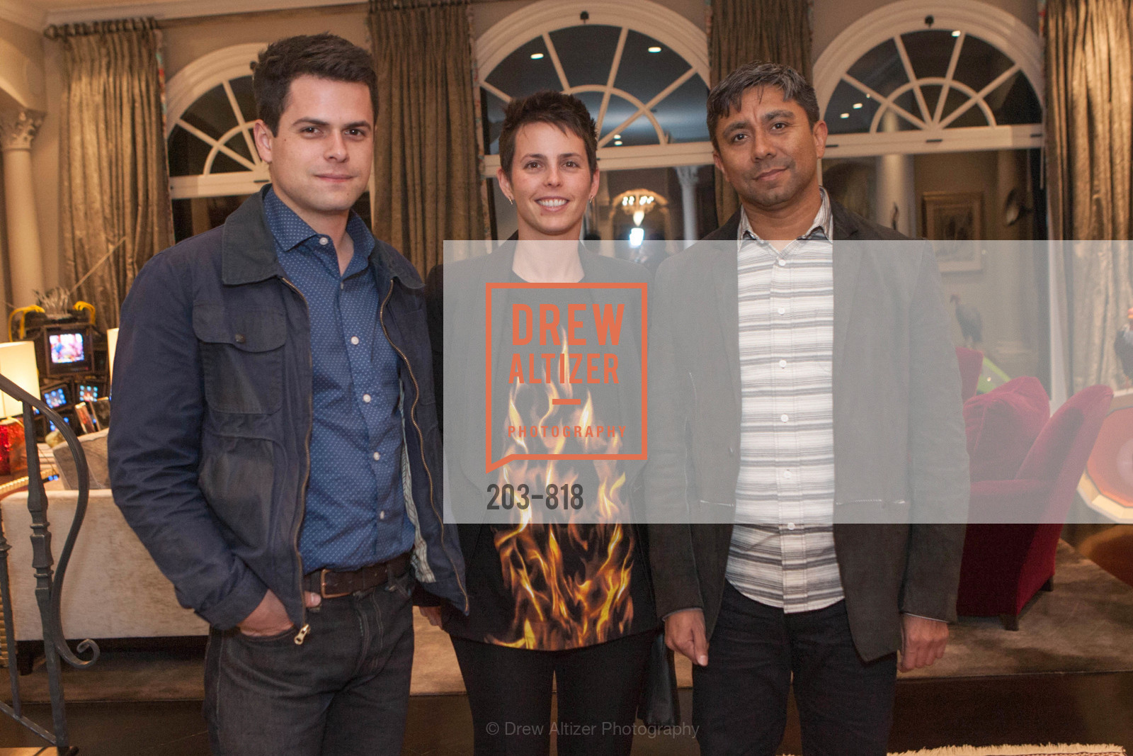 Theo Elliott, Jessica Silverman, Chris Perez, Celebrating LEO VILLAREAL and The Bay Lights, US, March 5th, 2015, Photo #203-818 Theo Elliott, Jessica Silverman, Chris Perez, Photo #203-818