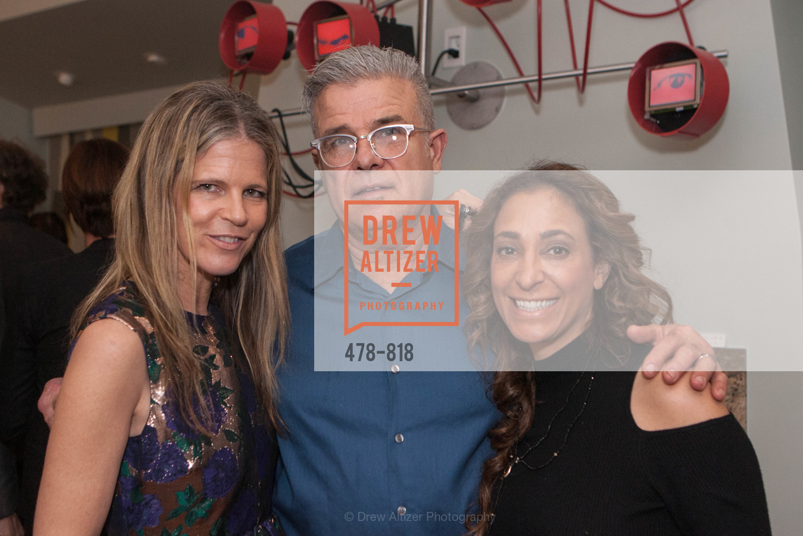 Yvonne Force-Villareal, Mark Pauline, Deva Santiago, Celebrating LEO VILLAREAL and The Bay Lights, US, March 5th, 2015, Photo #478-818 Yvonne Force-Villareal, Mark Pauline, Deva Santiago, Photo #478-818