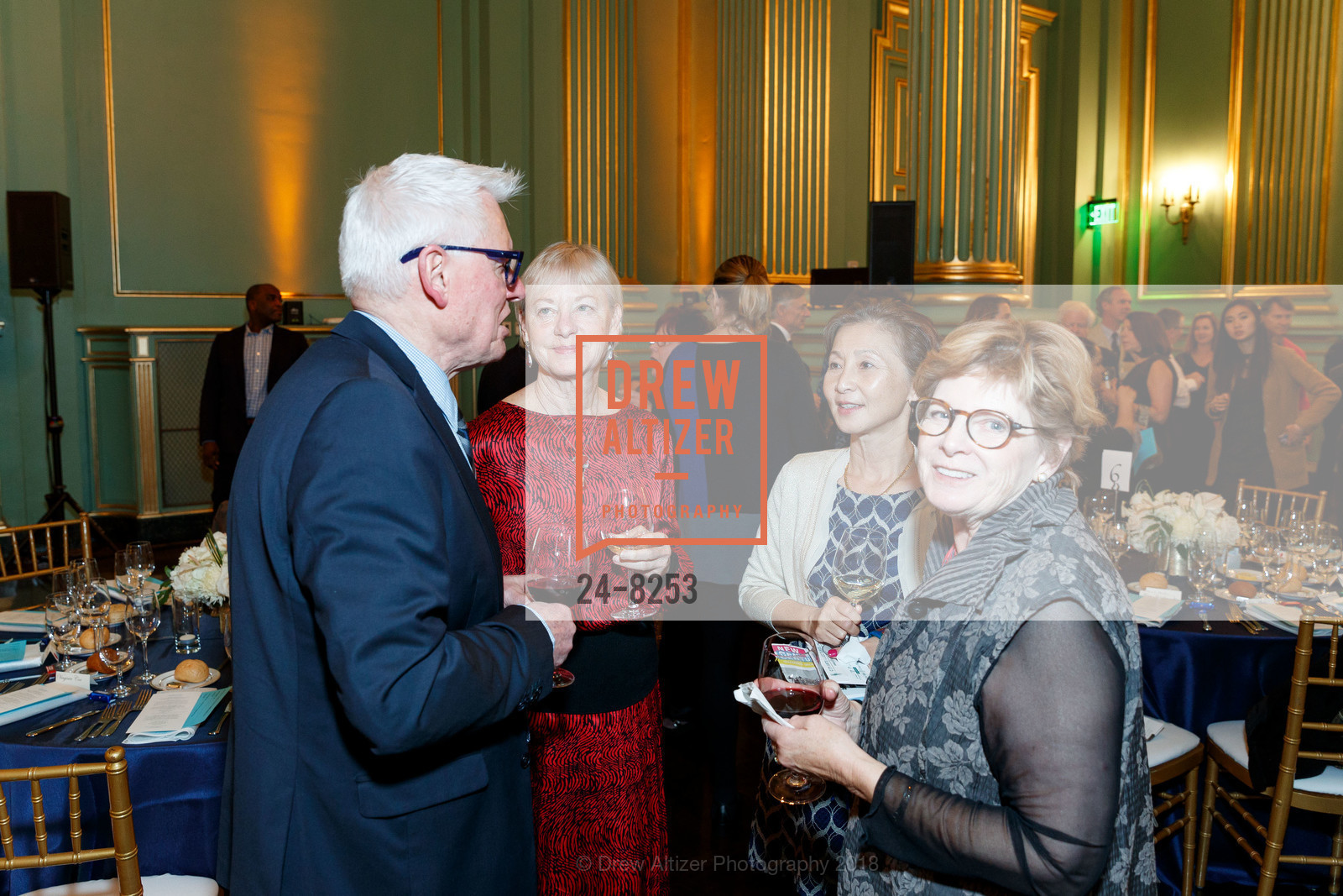 Connie Freeman, Hans Ulrich Tanner, Mari Kawawa, Julie Allecta, Soiree Suisse Gala 2018 - New Century Chamber Orchestra, San Francisco War Memorial, The Green Room. 401 Van Ness Ave, March 16th, 2018, Photo #24-8253 Connie Freeman, Hans Ulrich Tanner, Mari Kawawa, Julie Allecta, Photo #24-8253