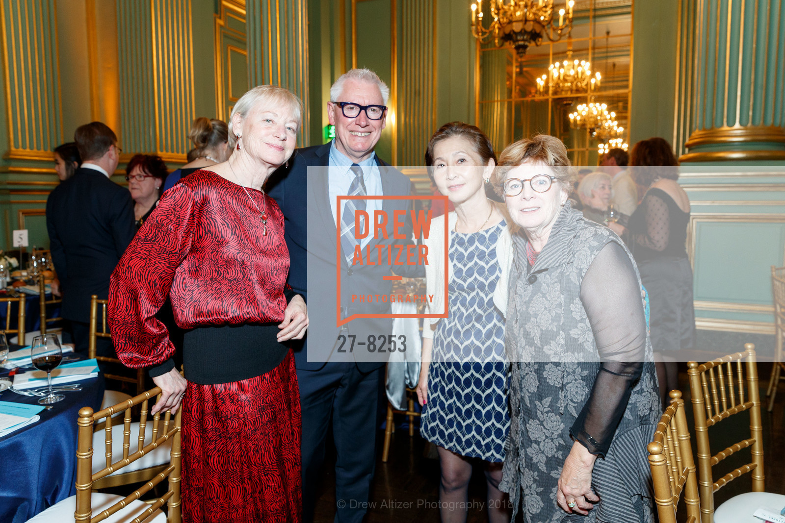 Connie Freeman, Hans Ulrich Tanner, Mari Kawawa, Julie Allecta, Soiree Suisse Gala 2018 - New Century Chamber Orchestra, San Francisco War Memorial, The Green Room. 401 Van Ness Ave, March 16th, 2018, Photo #27-8253 Connie Freeman, Hans Ulrich Tanner, Mari Kawawa, Julie Allecta, Photo #27-8253