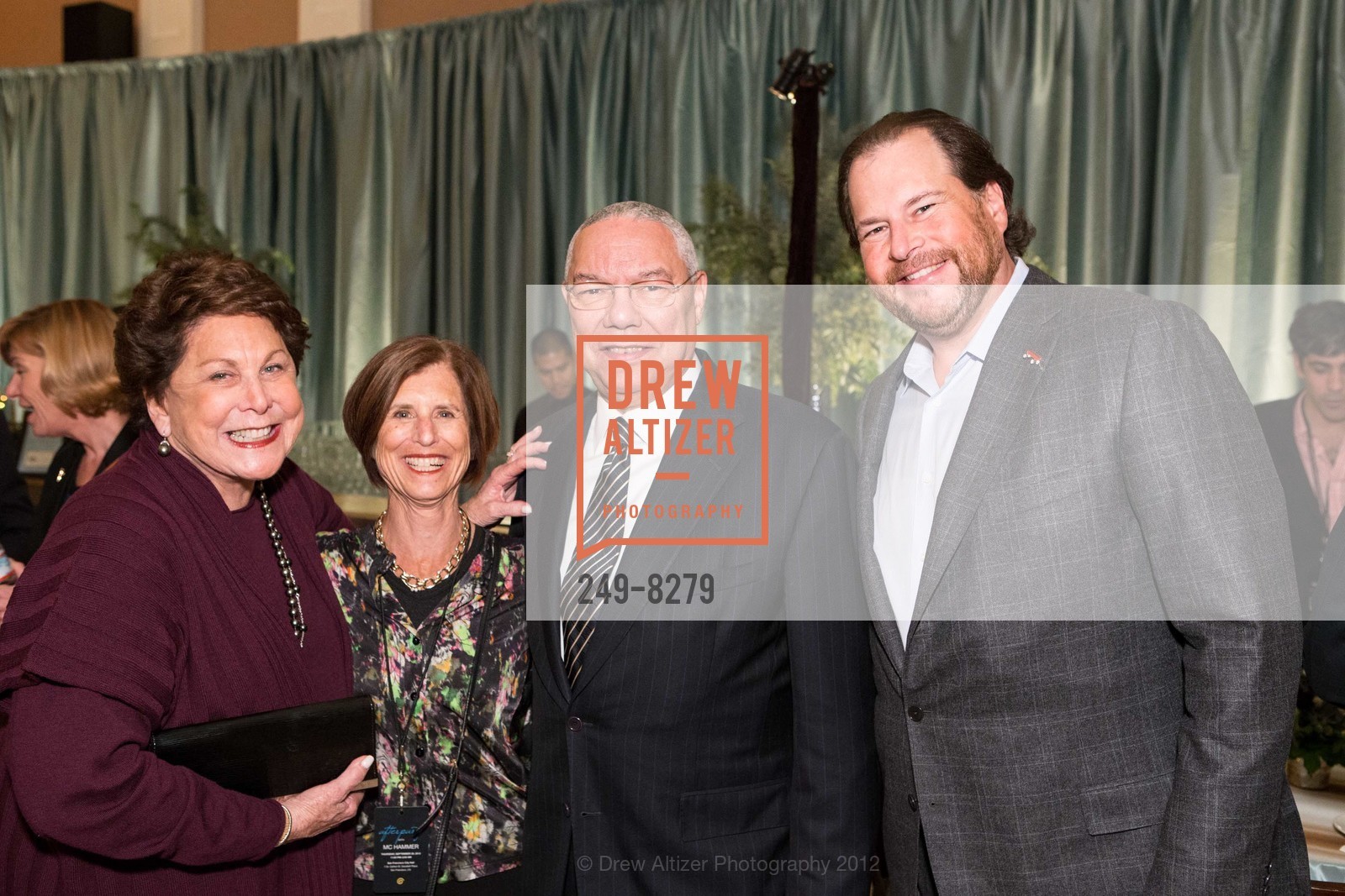 Joelle Benioff, Karen Wolff, Colin Powell, Marc Benioff, The 2012 Concert for UCSF Benioff Children's Hospital Featuring Will.i.am, Lady Antebellum and Dana Carvey, Bill Graham Civic Auditorium. 99 Grove Street, September 20th, 2012, Photo #249-8279 Joelle Benioff, Karen Wolff, Colin Powell, Marc Benioff, Photo #249-8279