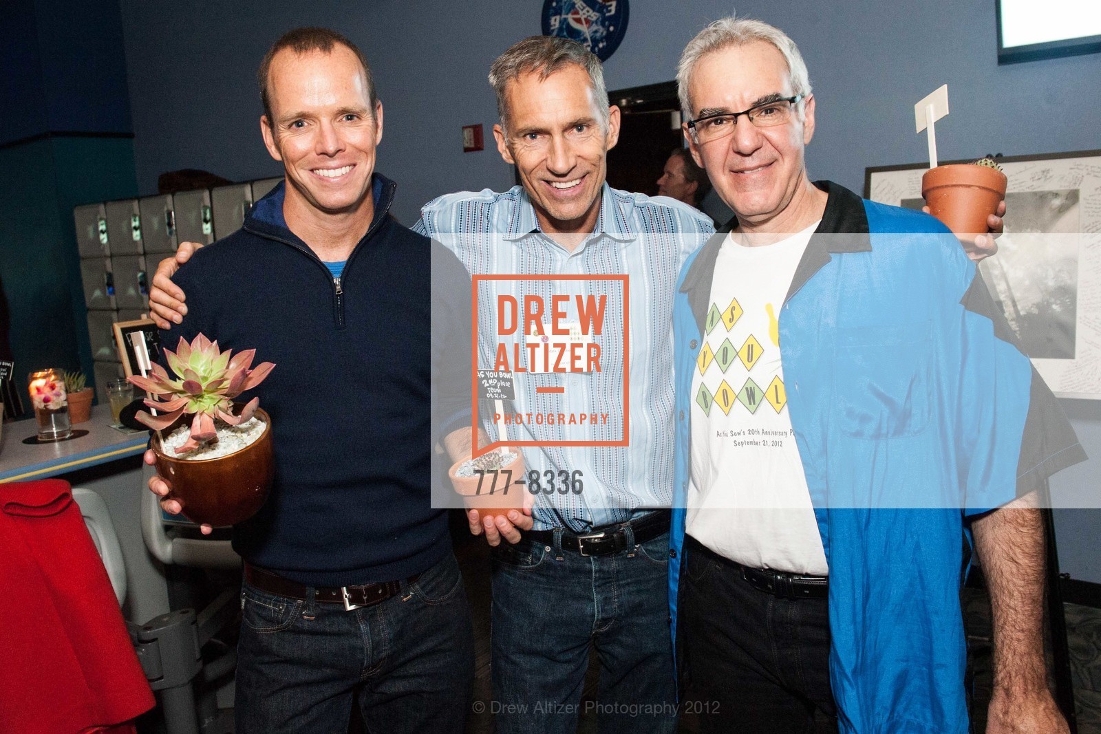David Ahrens, Mark Coultier, Andrew Behar, As You Sow Hosts As You Bowl, Presidio Bowling Alley. 93 Moraga Avenue, September 21st, 2012, Photo #777-8336 David Ahrens, Mark Coultier, Andrew Behar, Photo #777-8336