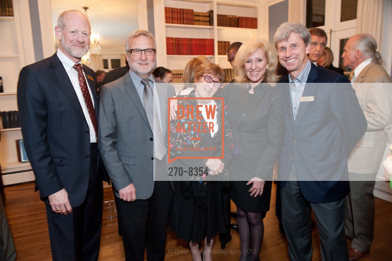 Tex Schenkkan, Allan Basbaum, Jeannette Rouger, Jane Camblin, Adam Cioth, Founders Reception, French American International School, US, February 9th, 2012, Photo #270-8354 Tex Schenkkan, Allan Basbaum, Jeannette Rouger, Jane Camblin, Adam Cioth, Photo #270-8354
