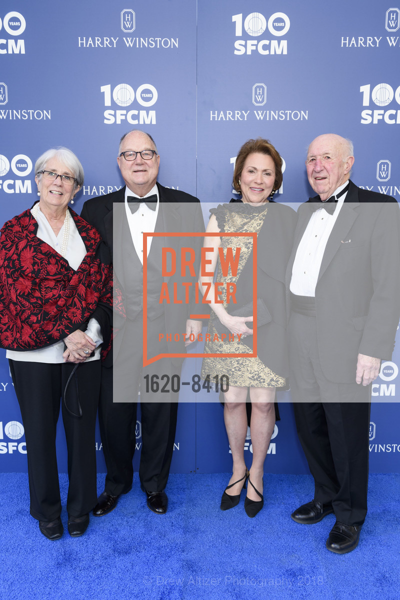 Mary Vogt, Terry Vogt, Nancy Russell, Dennis Bonney, San Francisco Conservatory of Music Centennial Gala 2018, San Francisco Conservatory of Music. 50 Oak Street, March 19th, 2018, Photo #1620-8410 Mary Vogt, Terry Vogt, Nancy Russell, Dennis Bonney, Photo #1620-8410