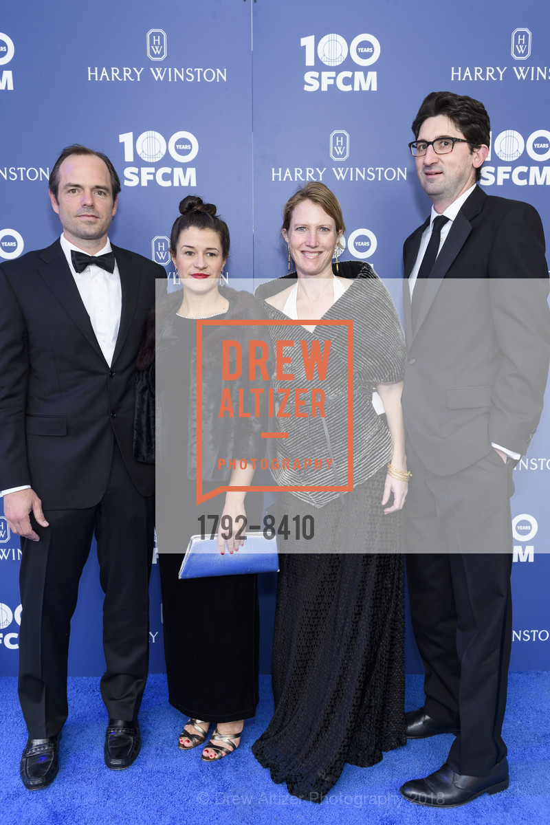 George Smith, Jana Nolle, Amy Cebrian, Christian Cebrian, San Francisco Conservatory of Music Centennial Gala 2018, San Francisco Conservatory of Music. 50 Oak Street, March 19th, 2018, Photo #1792-8410 George Smith, Jana Nolle, Amy Cebrian, Christian Cebrian, Photo #1792-8410