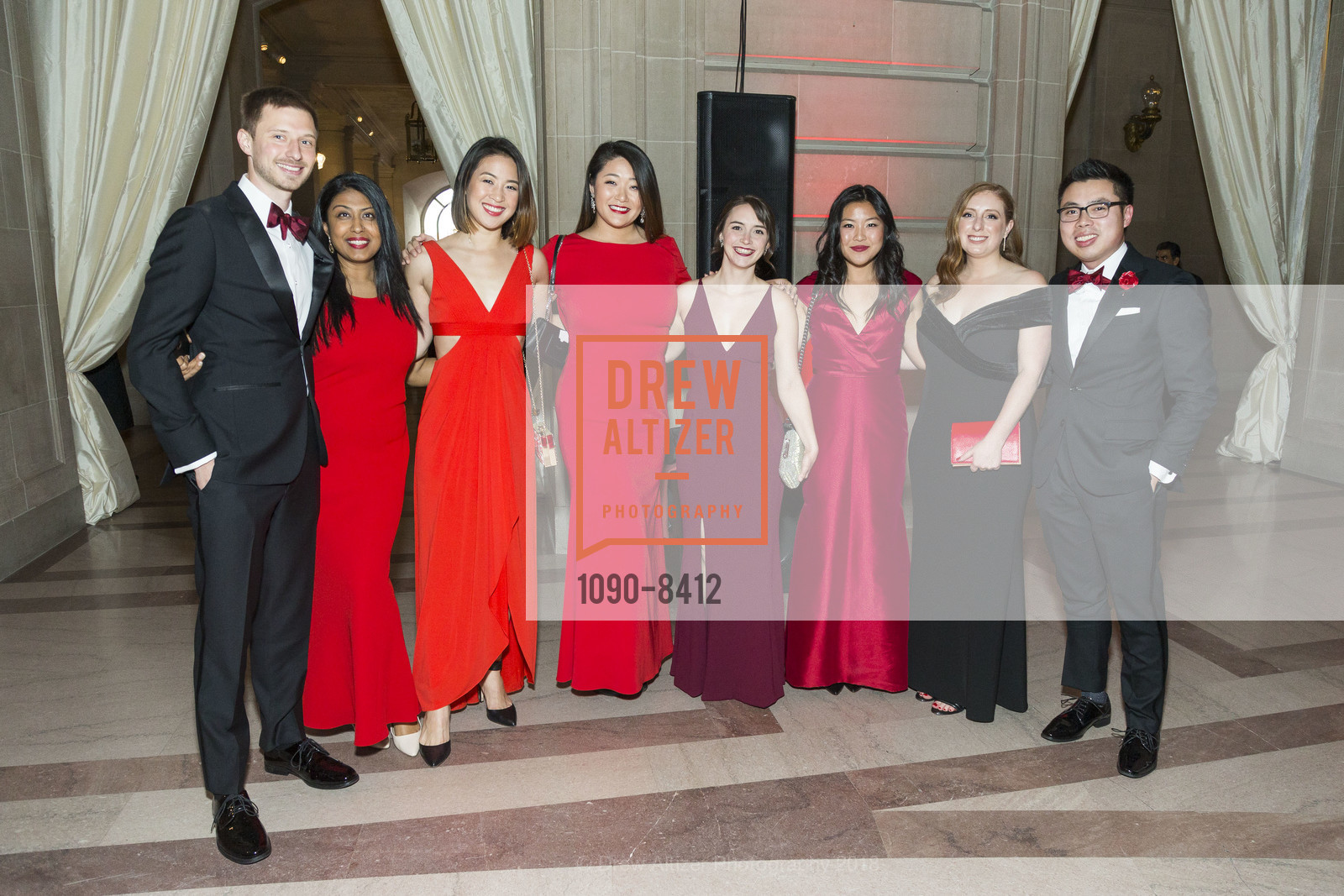 Kyle, Monika Verma, Helen Wu, Alice Liu, Katie Jansen, Carolyn Yang, Briana Billingham, Lewis Leong, Red Cross Gala 2018, San Francisco City Hall. 1 Dr. Carlton B. Goodlett Place, March 17th, 2018, Photo #1090-8412 Kyle, Monika Verma, Helen Wu, Alice Liu, Katie Jansen, Carolyn Yang, Briana Billingham, Lewis Leong, Photo #1090-8412