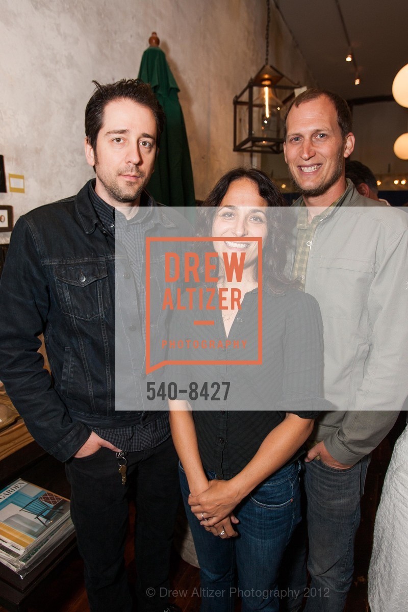 Pat Wertz, Mitra Fabian, Andy Kindon, D. Zelen Store Opening, D. Zelen. 1228 Sutter Street, September 20th, 2012, Photo #540-8427 Pat Wertz, Mitra Fabian, Andy Kindon, Photo #540-8427