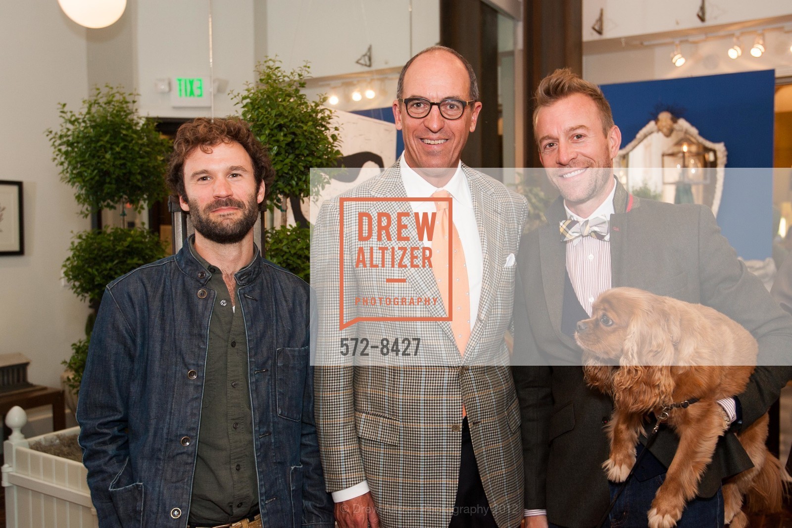 Tim Balon, Tom Lloyd Butler, Michael Purdy, Kingsley, D. Zelen Store Opening, D. Zelen. 1228 Sutter Street, September 20th, 2012, Photo #572-8427 Tim Balon, Tom Lloyd Butler, Michael Purdy, Kingsley, Photo #572-8427