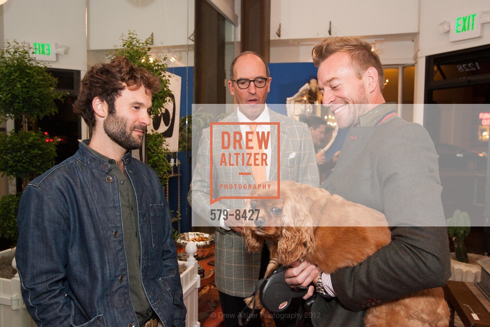 Tim Balon, Tom Lloyd Butler, Michael Purdy, Kingsley, D. Zelen Store Opening, D. Zelen. 1228 Sutter Street, September 20th, 2012, Photo #579-8427 Tim Balon, Tom Lloyd Butler, Michael Purdy, Kingsley, Photo #579-8427