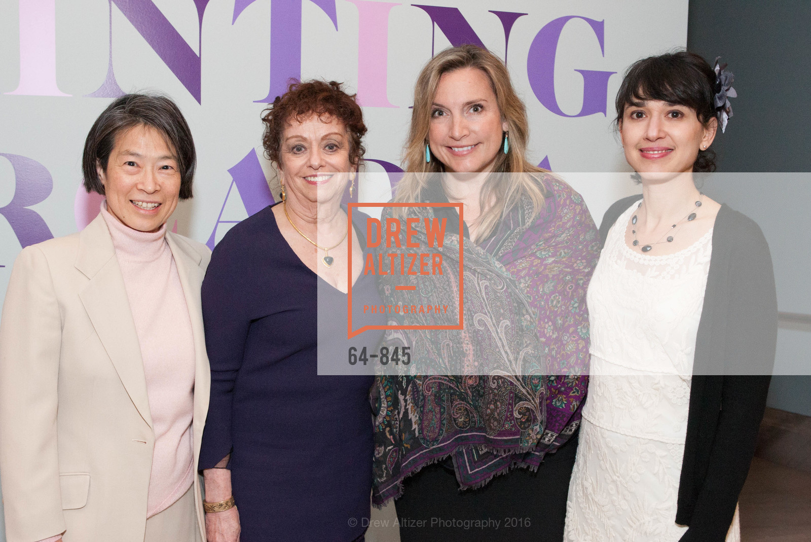 Louise Chu, Rene Dreyfus, Krista, Victoria, Pierre Bonnard Donor Reception, Legion of Honor. 2525 Van Ness St, February 4th, 2016, Photo #64-845 Louise Chu, Rene Dreyfus, Krista, Victoria, Photo #64-845