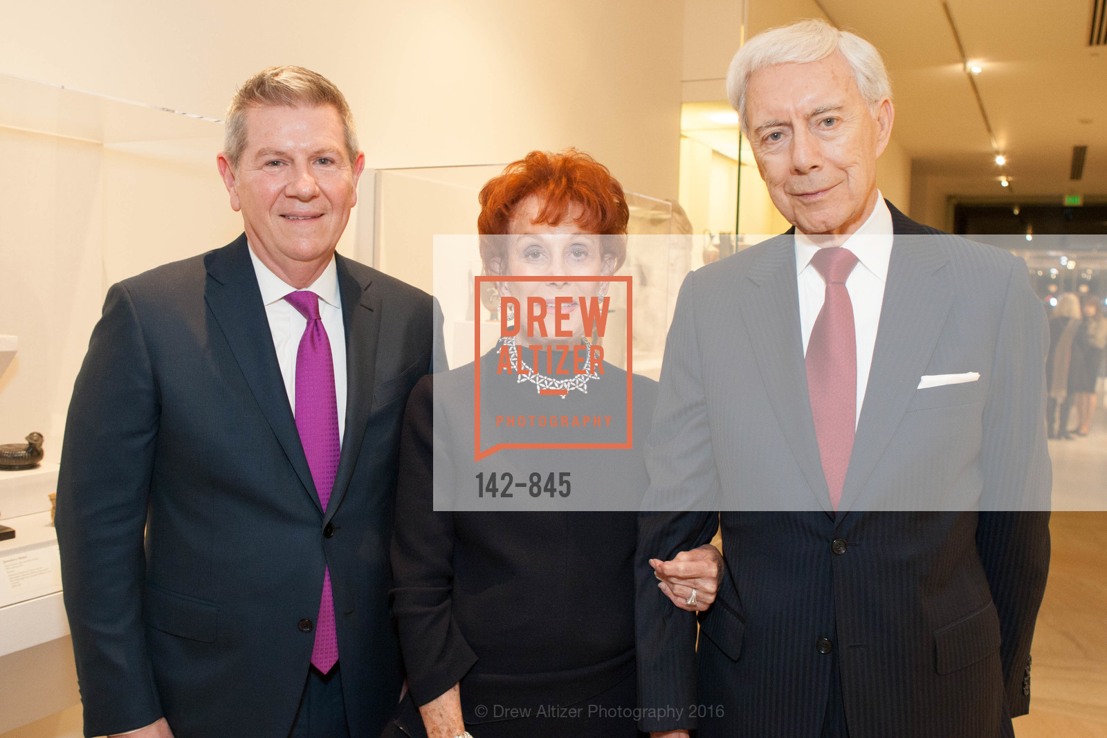 Robert Benefield, Phoebe Cowles, Robert Girard, Pierre Bonnard Donor Reception, Legion of Honor. 2525 Van Ness St, February 4th, 2016, Photo #142-845 Robert Benefield, Phoebe Cowles, Robert Girard, Photo #142-845
