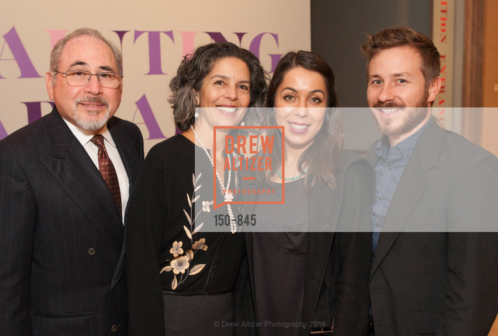 Steve Henderson, Monica Desai Henderson, Anjali Henderson, Jim Turanen, Pierre Bonnard Donor Reception, Legion of Honor. 2525 Van Ness St, February 4th, 2016, Photo #150-845 Steve Henderson, Monica Desai Henderson, Anjali Henderson, Jim Turanen, Photo #150-845