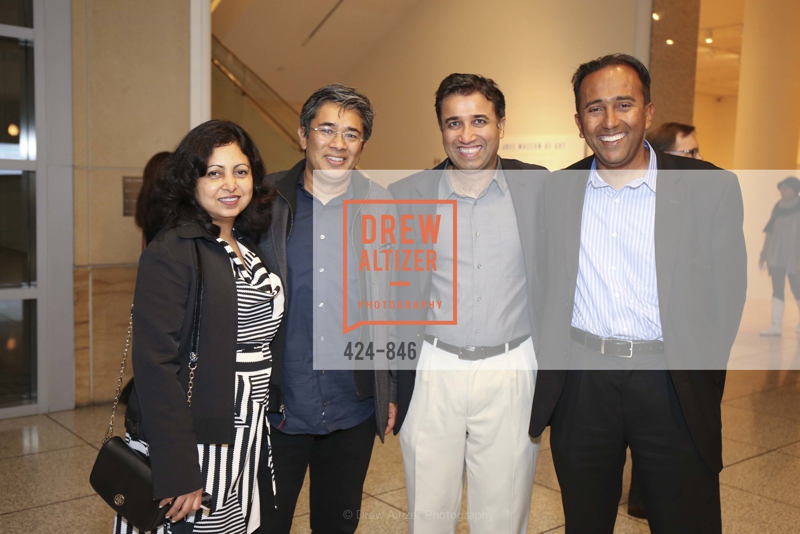 Garima Thockchom, Gautam Thockchom, Satish Shenoy, Vivek Thoppay, SAN JOSE MUSEUM OF ART'S Spring Opening Reception, San Jose Museum of Art. 110 S Market St, San Jose, CA 95113, March 13th, 2015, Photo #424-846 Garima Thockchom, Gautam Thockchom, Satish Shenoy, Vivek Thoppay, Photo #424-846