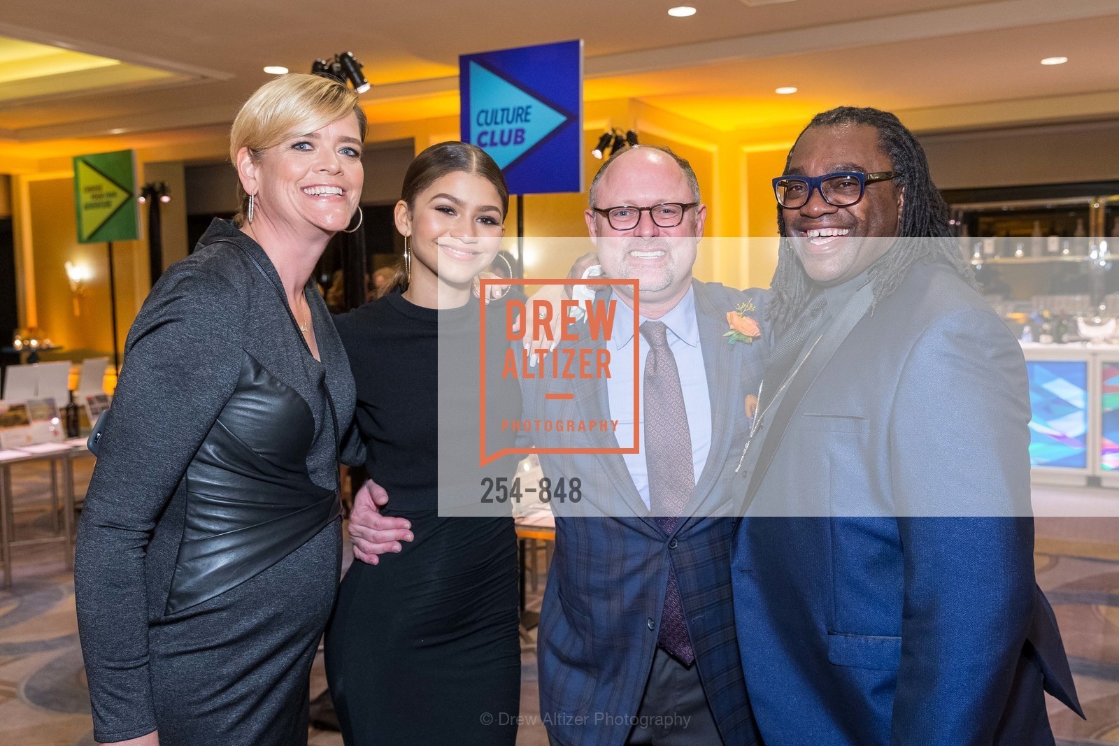 Claire Stoermer, Zendaya, Jonathan Moscone, Kazembe Ajamu, CAL SHAKES GALA 2015: Play It Forward, US, March 15th, 2015, Photo #254-848 Claire Stoermer, Zendaya, Jonathan Moscone, Kazembe Ajamu, Photo #254-848