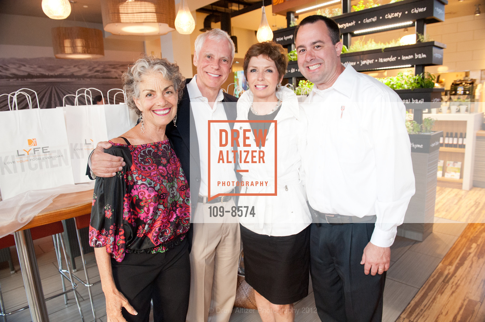 Abby Ross, Mike Roberts, Maureen Roberts, Chuck Imerson, CLIENT APPRECIATION Dinner at Lyfe Kitchen, Palo Alto, US, May 14th, 2012, Photo #109-8574 Abby Ross, Mike Roberts, Maureen Roberts, Chuck Imerson, Photo #109-8574