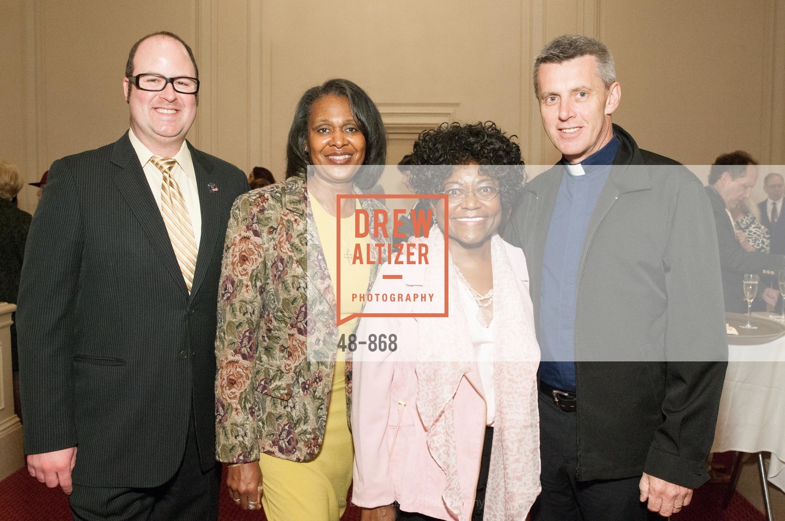 Samuel Nordrum, Hollis Pierce-Jenkins, Daisy Newman, Father Aiden McAleenan, ARTS MEDALLION Luncheon and Ceremony, US, March 24th, 2015, Photo #48-868 Samuel Nordrum, Hollis Pierce-Jenkins, Daisy Newman, Father Aiden McAleenan, Photo #48-868