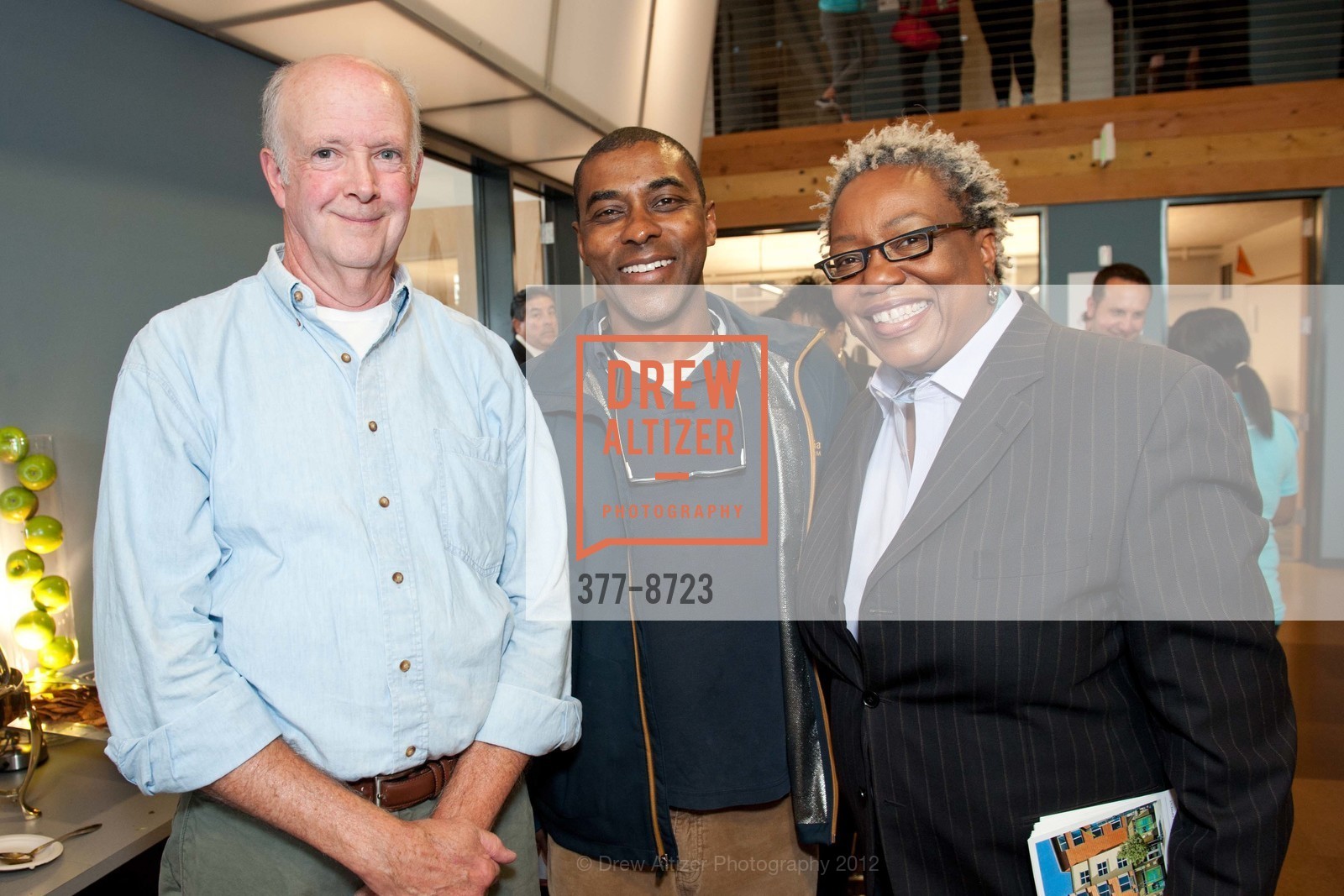 Stafford Buckley, Michael Simmons, Linda Harrison, COLLEGE TRACK Bayview Grand Opening, College Track Bayview. 4301 3rd Street, September 18th, 2012, Photo #377-8723 Stafford Buckley, Michael Simmons, Linda Harrison, Photo #377-8723