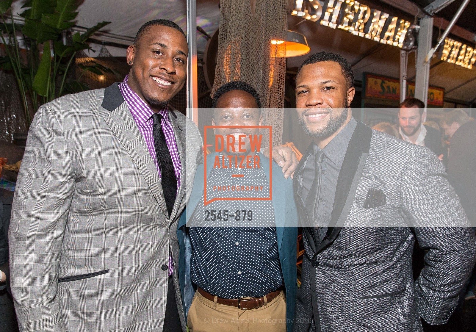 Marcus Martin, Humble Lukanga, Glover Quin, The Giving Back Fund’s Big Game Big Give - Super Bowl L, Private Residence. bbrand@givingback.org, February 6th, 2016, Photo #2545-879 Marcus Martin, Humble Lukanga, Glover Quin, Photo #2545-879