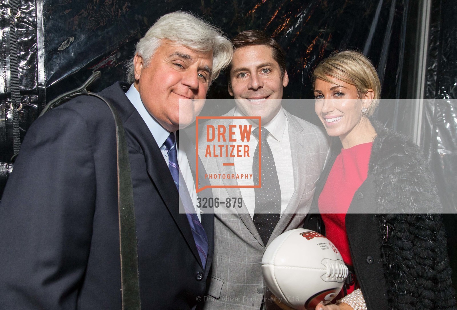 Jay Leno, Ron Huddleston, Amy Renda, The Giving Back Fund’s Big Game Big Give - Super Bowl L, Private Residence. bbrand@givingback.org, February 6th, 2016, Photo #3206-879 Jay Leno, Ron Huddleston, Amy Renda, Photo #3206-879