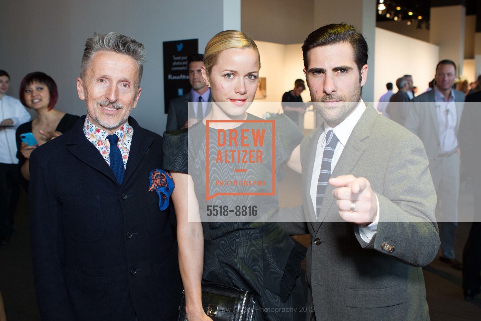 Simon Doonan, Brady Cunningham, Jason Schwartzman, LEXUS Laws of Attraction Photo Exhibit, US, July 30th, 2012, Photo #5518-8816 Simon Doonan, Brady Cunningham, Jason Schwartzman, Photo #5518-8816