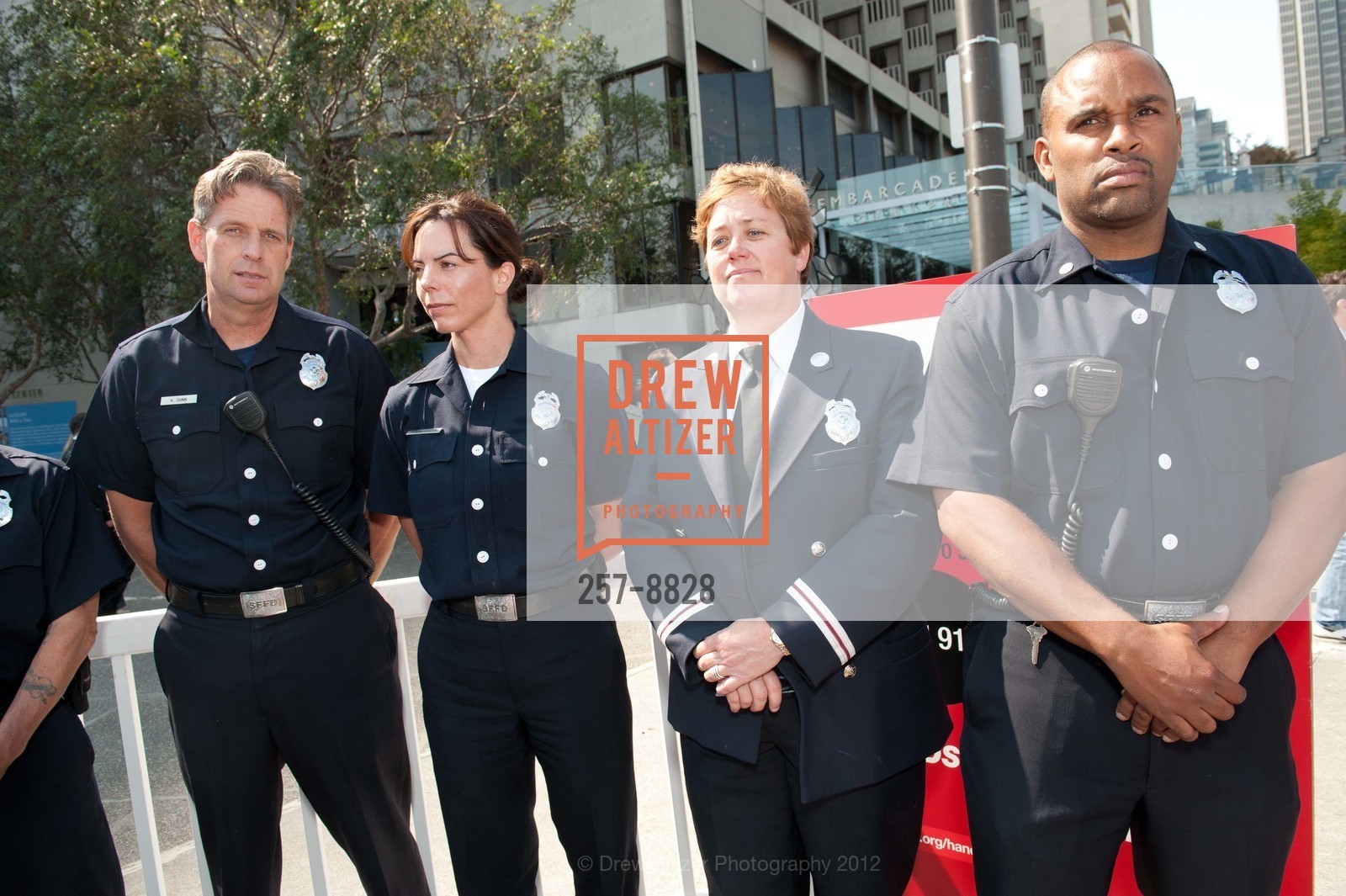 Ken Dunn, Melanie Brandon, Robert MacDonald, AMERICAN HEART ASSOCIATION Launches Hands-Only CPR Tour, Justin Herman Plaza. Market Street & Steuart Street, September 25th, 2012, Photo #257-8828 Ken Dunn, Melanie Brandon, Robert MacDonald, Photo #257-8828