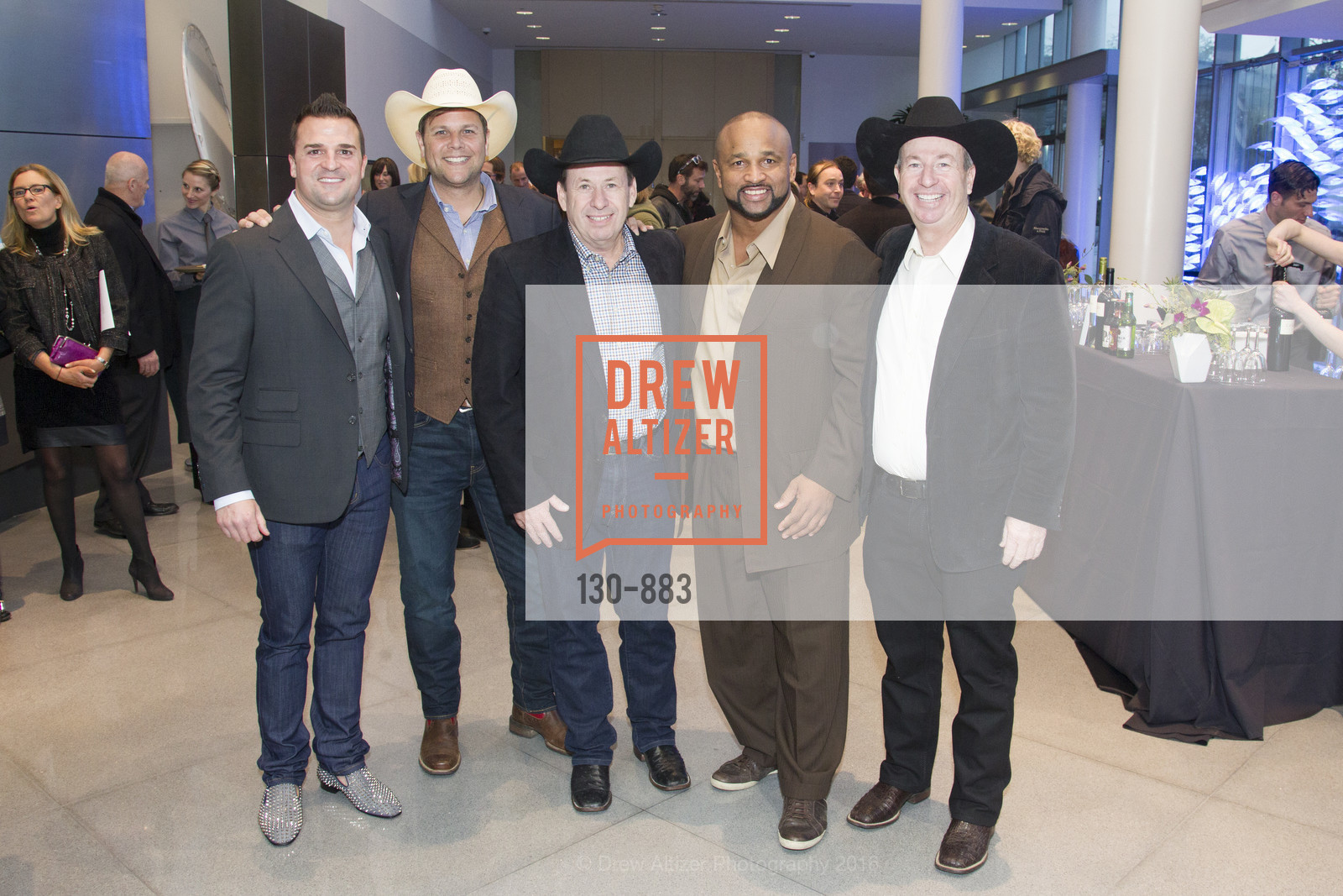 Phil Stipula, Lloyd Figundus, Mark Garcia, Lorenzo Neal, BeAModel Man Reception and Campaign Kickoff, Yerba Buena Center for the Arts Screening Room & Grand Lobby. 701 Mission St, February 5th, 2016, Photo #130-883 Phil Stipula, Lloyd Figundus, Mark Garcia, Lorenzo Neal, Photo #130-883