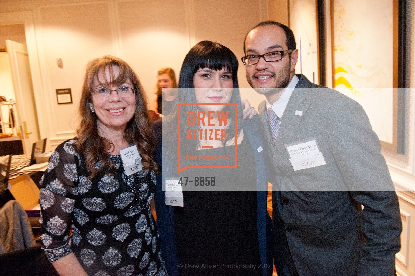 Rita Fabrizio, Victoria Solorzano, Daniel Frias-Vidal, OnLok 40th Anniversary Banquet, US, May 11th, 2012, Photo #47-8858 Rita Fabrizio, Victoria Solorzano, Daniel Frias-Vidal, Photo #47-8858