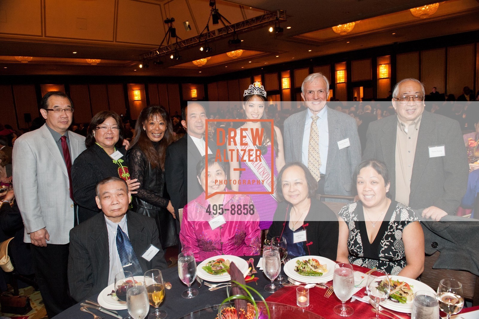 FRONT Lewis Pon, Helene Pon, Linda Young, Christine Yee, ? Lee Yee, Snow Feng, Chesley Herbert, Victor Young, Photo #495-8858