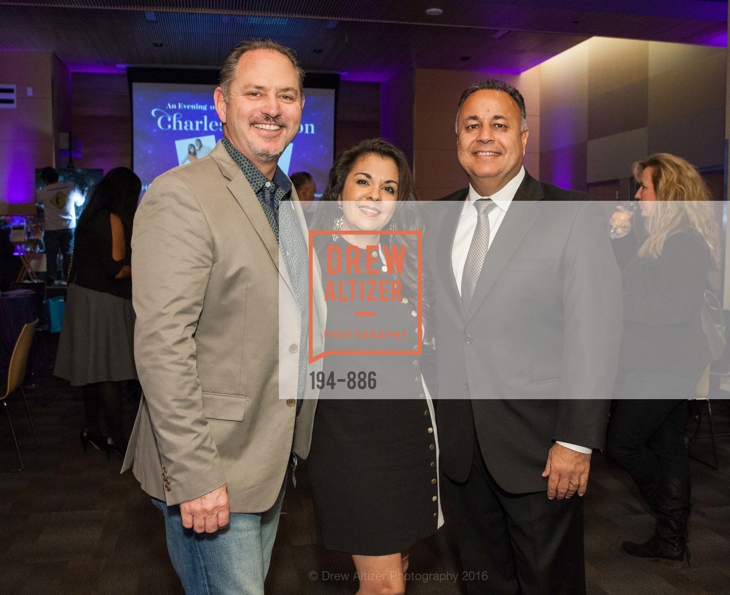 Tom Giammona, Anna Liza Soto, Jesus Soto, HollyRod / UCSF Benioff Children's Hospital Cocktail Reception, Oberndorf Auditorium. 1855 4th St, February 5th, 2016, Photo #194-886 Tom Giammona, Anna Liza Soto, Jesus Soto, Photo #194-886