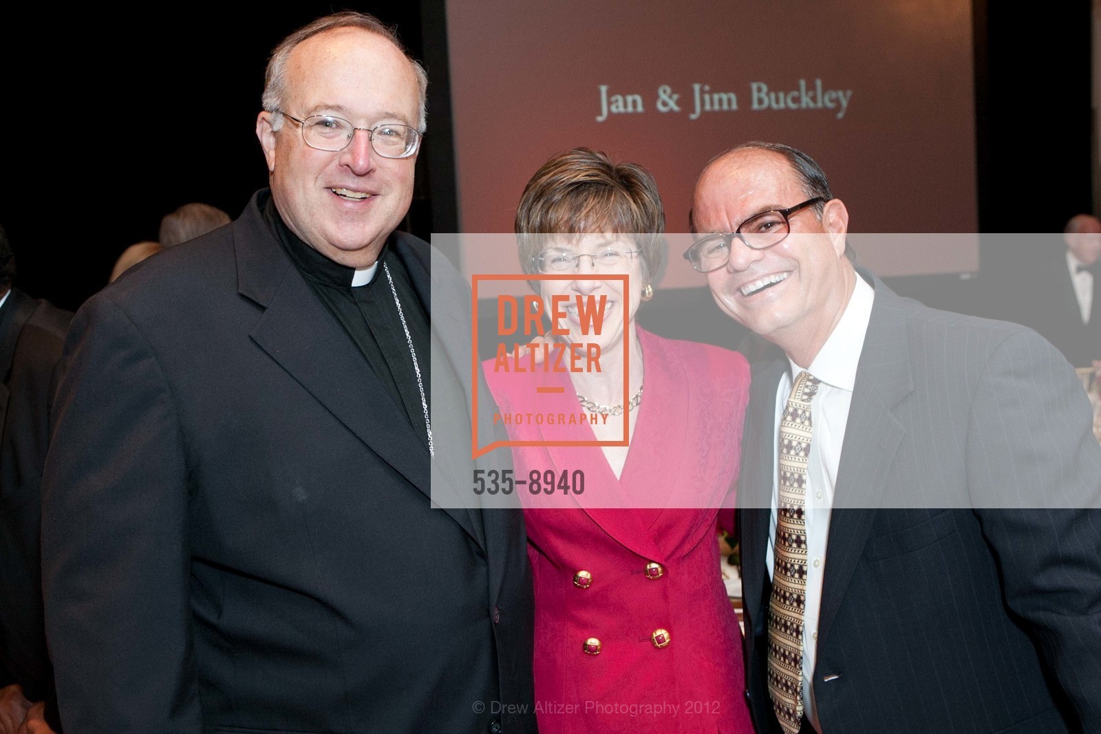 Robert McElroy, Cindy Gherini, Tom Gherini, CATHOLIC CHARITIES CYO 15th Loaves & Fishes Dinner, US, April 29th, 2012, Photo #535-8940 Robert McElroy, Cindy Gherini, Tom Gherini, Photo #535-8940
