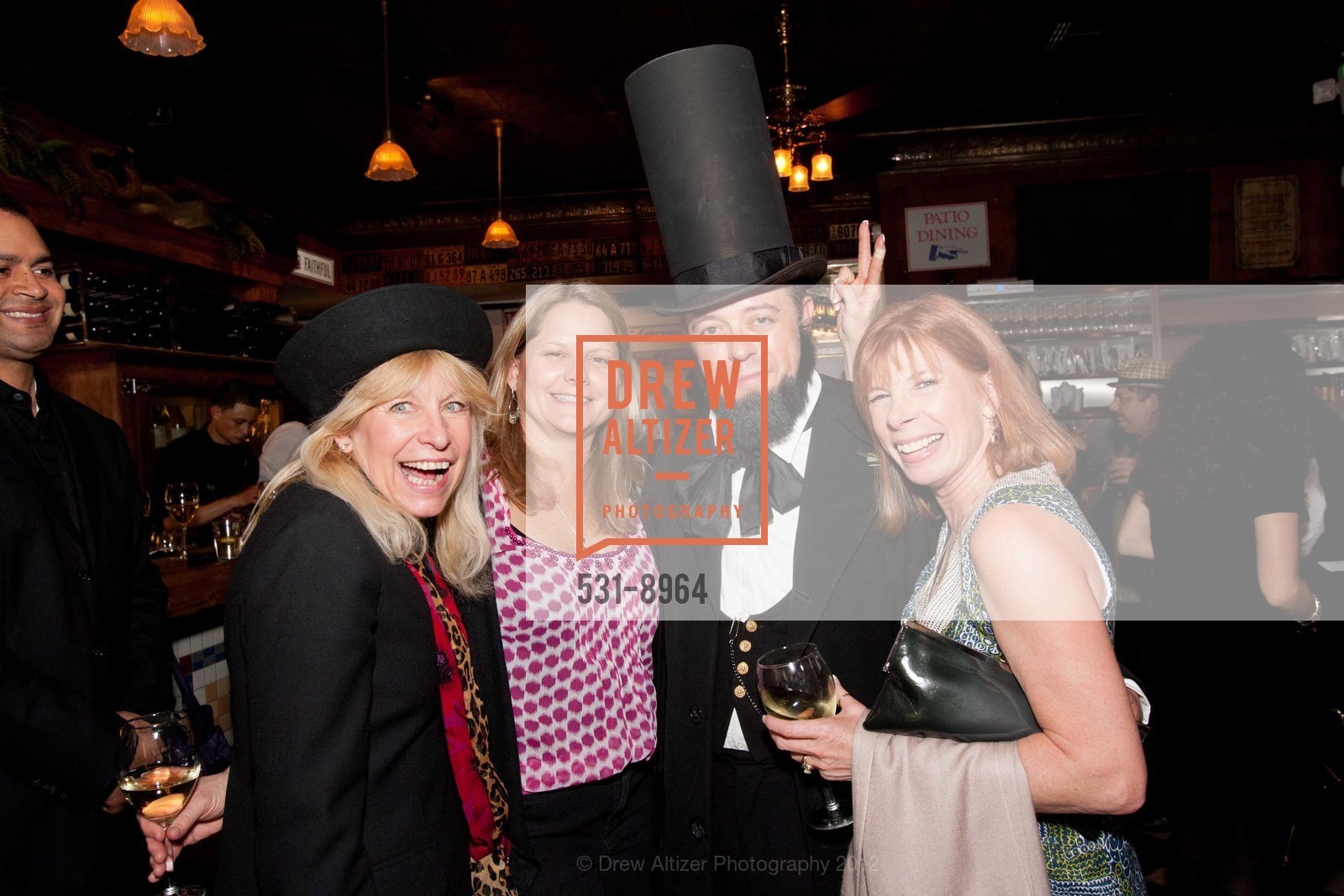 Jeannie Anderson, Wendy Basara, Serge Morel, Sandi Herrera, The Old Clam House 150th Anniversary Party, US, February 23rd, 2012, Photo #531-8964 Jeannie Anderson, Wendy Basara, Serge Morel, Sandi Herrera, Photo #531-8964