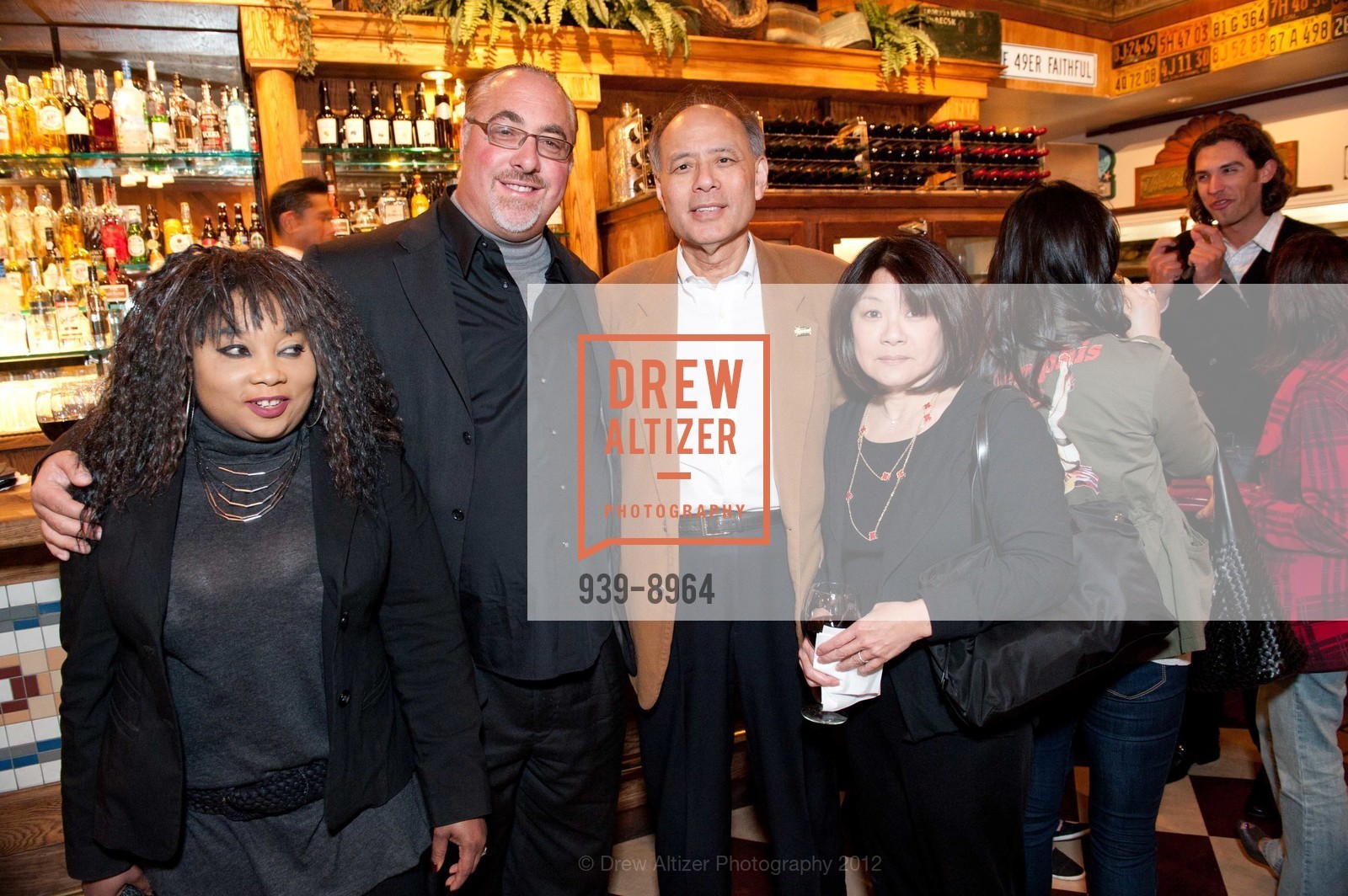 Cindy Ngobay, Stefano Cassolato, Bill Lee, Carolyn Lee, The Old Clam House 150th Anniversary Party, US, February 23rd, 2012, Photo #939-8964 Cindy Ngobay, Stefano Cassolato, Bill Lee, Carolyn Lee, Photo #939-8964