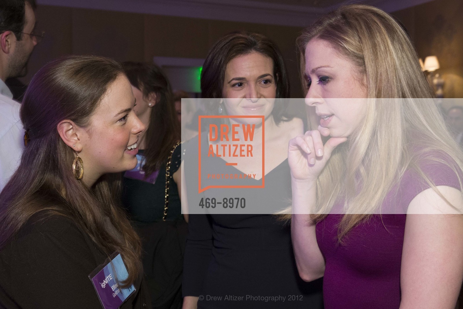 Elise Geithner, Sheryl Sandberg, Chelsea Clinton, Full Circle Fund igNITE Gala 2012 with Chelsea Clinton, US, November 16th, 2012, Photo #469-8970 Elise Geithner, Sheryl Sandberg, Chelsea Clinton, Photo #469-8970
