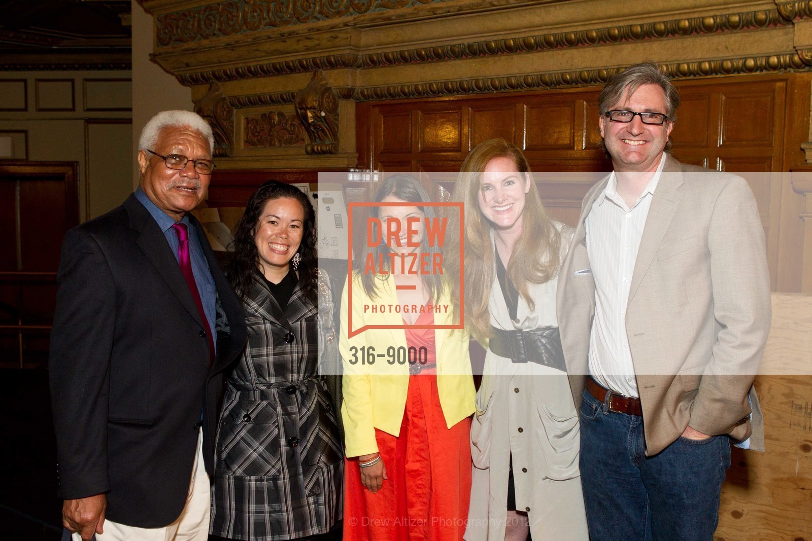 Al Young, Louise Pon-Berry, Holly Higgins, Kristen Kadner, Brian Roddy, CITY ARTS & LECTURES Benefit for the Nourse, US, June 11th, 2012, Photo #316-9000 Al Young, Louise Pon-Berry, Holly Higgins, Kristen Kadner, Brian Roddy, Photo #316-9000