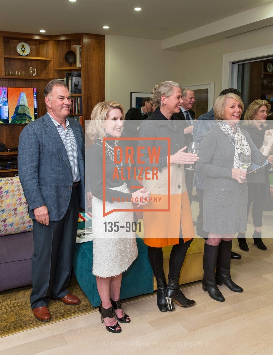 Dennis Calas, Lorna Meyer Calas, Catharine Clark, Patricia Fitzpatrick, California College of the Arts Pre-Gala Benefactor Party in honor of Stanlee Gatti, San Francisco. Private Residence, February 10th, 2016, Photo #135-901 Dennis Calas, Lorna Meyer Calas, Catharine Clark, Patricia Fitzpatrick, Photo #135-901