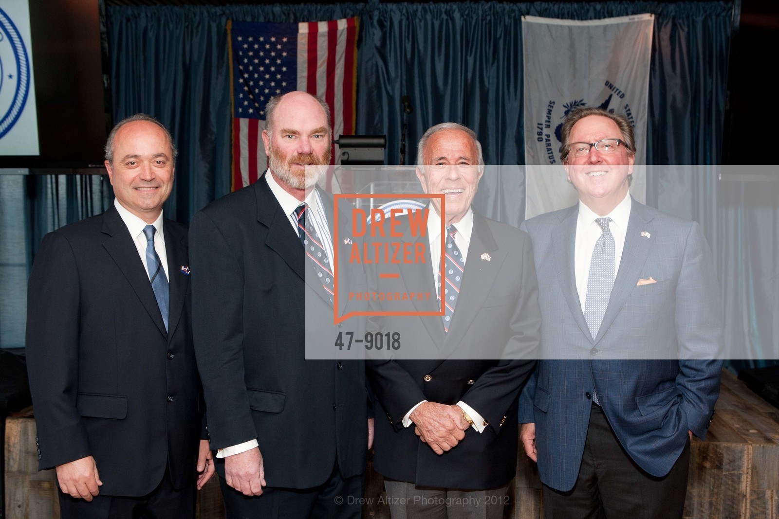 John Gumas, Paul Erickson, Leo Koulos, Joe Lerer, COAST GUARD FOUNDATION Pacific Area Award & Reception at St. Francis Yacht Club, US, May 16th, 2012, Photo #47-9018 John Gumas, Paul Erickson, Leo Koulos, Joe Lerer, Photo #47-9018