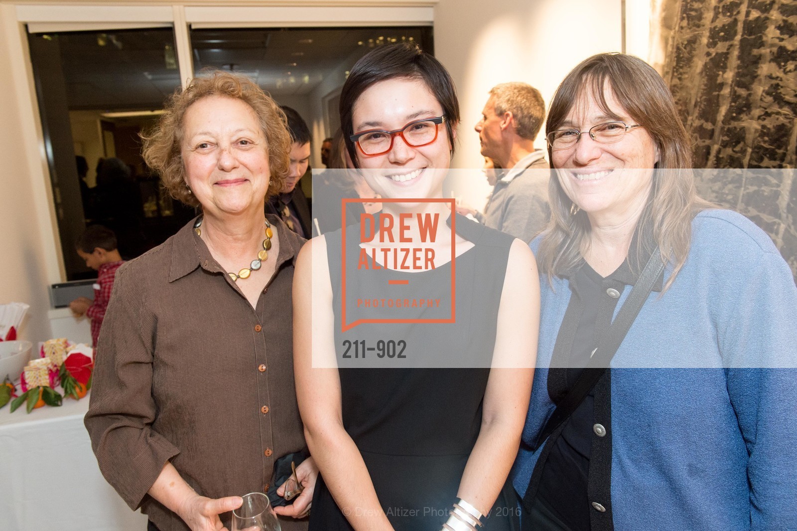 Sylvie Carnot, Lixian Hantover, Molly Higbie, Sotheby's Preview of Zheng Chongbin's 'Structures', Sotheby's, Suite 750. One Sansome Street, Suite 750, San Francisco, CA 94104, February 10th, 2016, Photo #211-902 Sylvie Carnot, Lixian Hantover, Molly Higbie, Photo #211-902