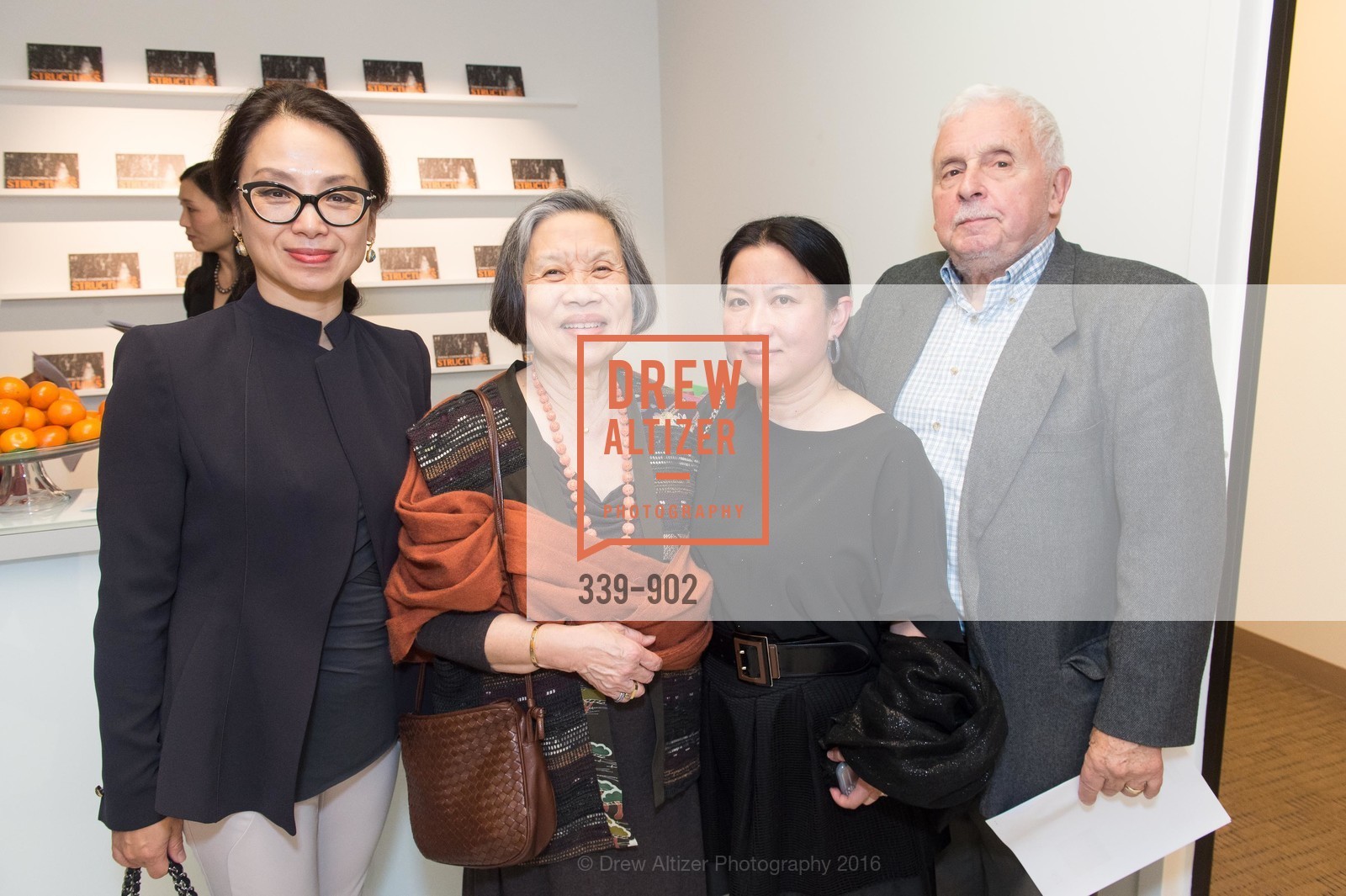 Sha Xu, Alice Piccus, Fanpan Smith, Bob Piccus, Sotheby's Preview of Zheng Chongbin's 'Structures', Sotheby's, Suite 750. One Sansome Street, Suite 750, San Francisco, CA 94104, February 10th, 2016, Photo #339-902 Sha Xu, Alice Piccus, Fanpan Smith, Bob Piccus, Photo #339-902