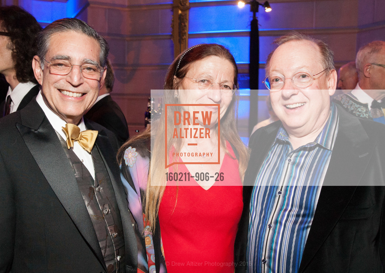 Paul Sugarman, Dominique Lahaussois, Nicholas McGegan, Philharmonia Baroque Orchestra Presents The Nicholas McGegan 30th Anniversary Gala, City Hall. 1 Dr Carlton B Goodlett Pl, February 11th, 2016, Photo #160211-906-26 Paul Sugarman, Dominique Lahaussois, Nicholas McGegan, Photo #160211-906-26