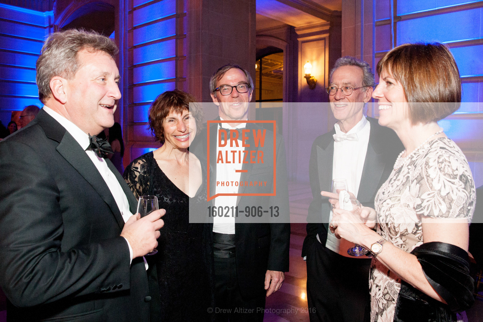 Fred Matteson, Lisa Grodin, Adam Cohen, Anne Barr, Philharmonia Baroque Orchestra Presents The Nicholas McGegan 30th Anniversary Gala, City Hall. 1 Dr Carlton B Goodlett Pl, February 11th, 2016, Photo #160211-906-13 Fred Matteson, Lisa Grodin, Adam Cohen, Anne Barr, Photo #160211-906-13