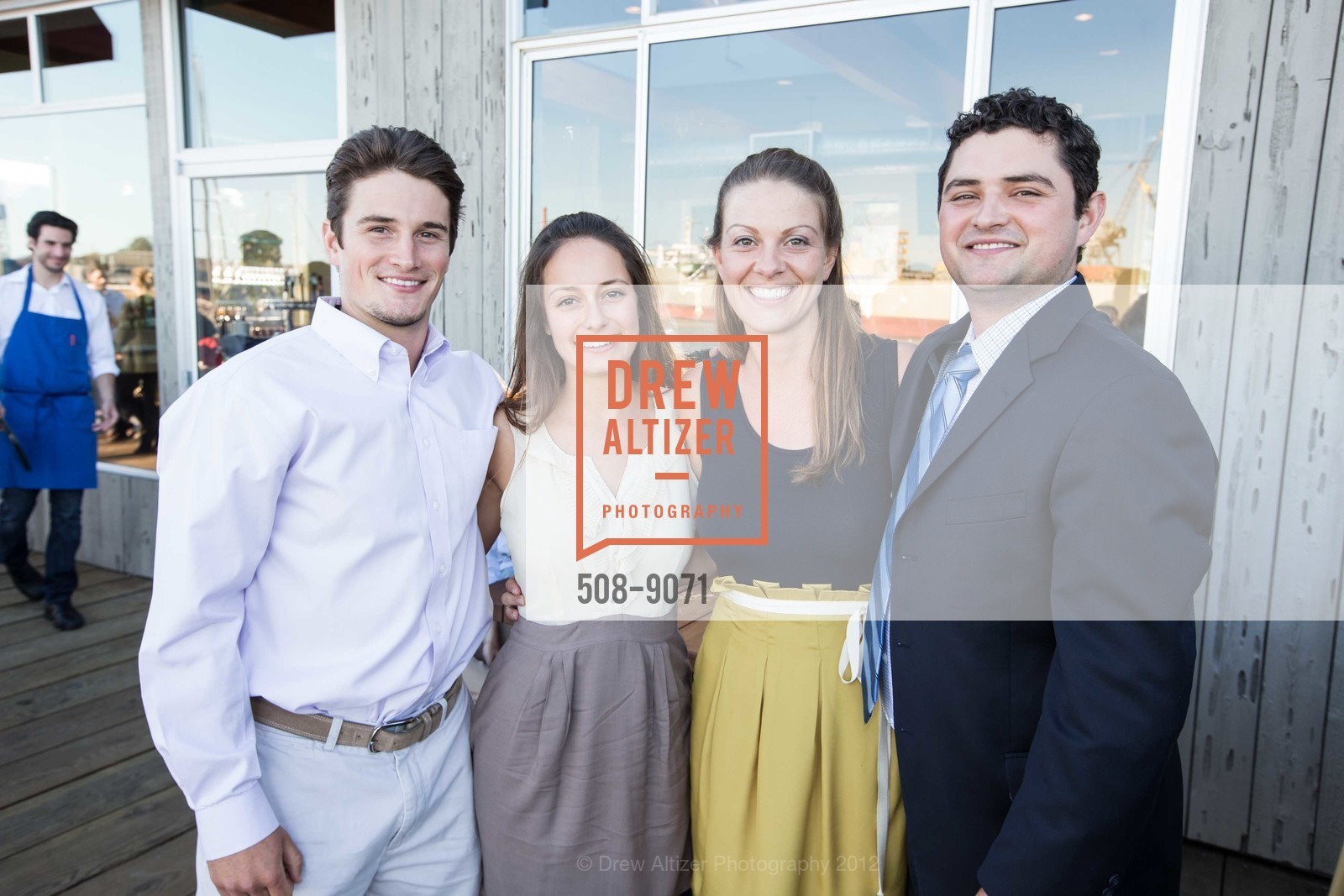 Nick Osborne, Kate Tate, Cassie Nichols, Peter Osborne, MISSION ROCK Resort & Oyster Bar Opening Party, US, August 7th, 2012, Photo #508-9071 Nick Osborne, Kate Tate, Cassie Nichols, Peter Osborne, Photo #508-9071