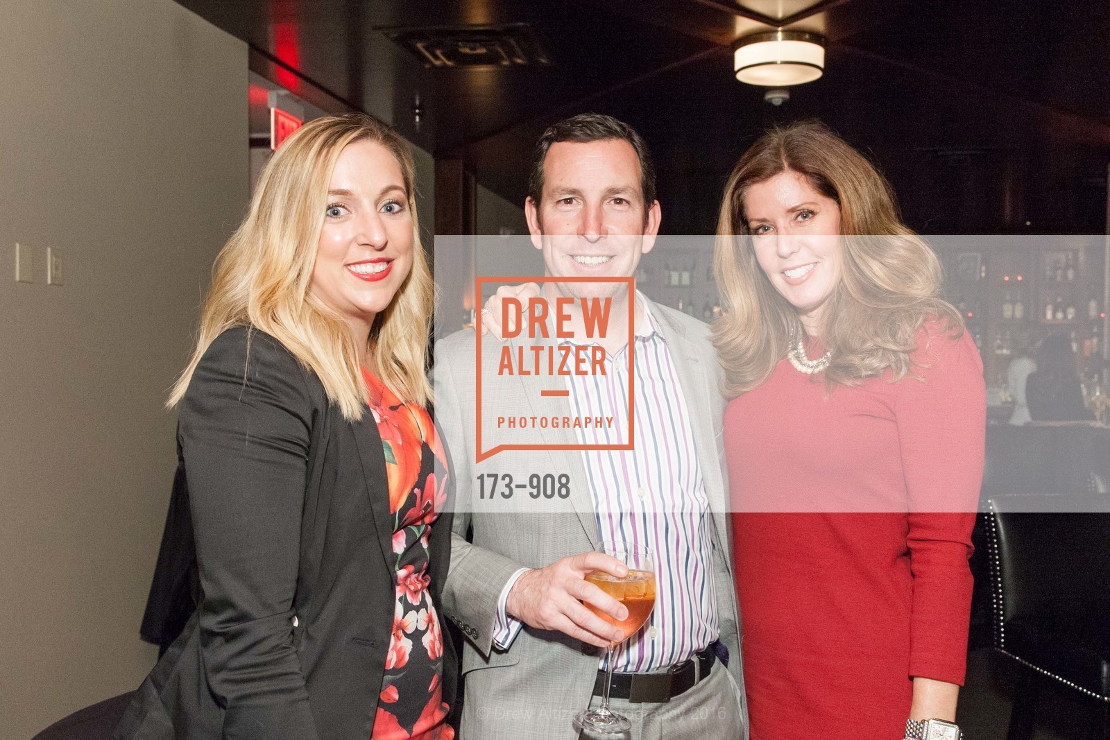 Jason Davenport, Felicia Carr, Bruce Carlton, Lillet Kick-Off Meeting, Mr. Tipples. 39 Fell St. San Francisco, California, February 11th, 2016, Photo #173-908 Jason Davenport, Felicia Carr, Bruce Carlton, Photo #173-908