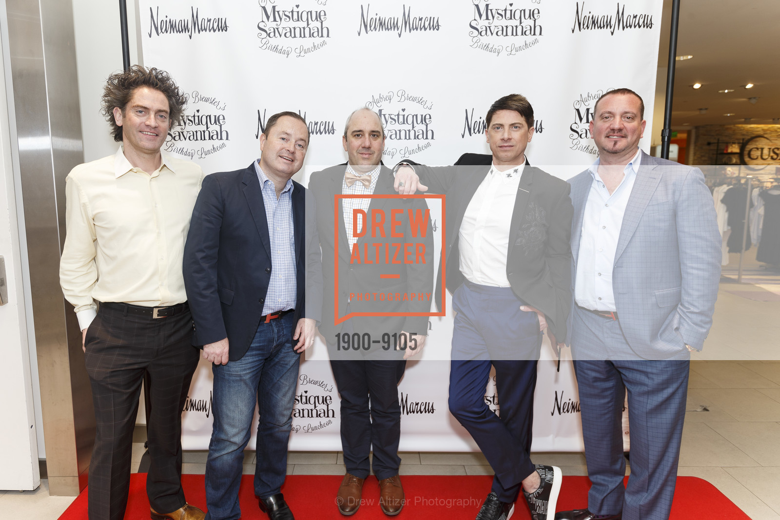 Joel Midili, Edward Dubrovsky, Gil Padia, Aubrey Brewster, Chris Meza, Gene Kristul, Aubrey Brewster’s ‘Mystique Savannah’ Birthday Luncheon 2018, The Rotunda, Neiman Marcus, The Rotunda, Photo #1900-9105 Joel Midili, Edward Dubrovsky, Gil Padia, Aubrey Brewster, Chris Meza, Gene Kristul, Photo #1900-9105